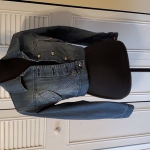 Heat Wave Vintage crop, long sleeve denim jacket